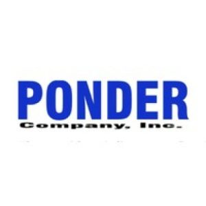 Logo of Ponder Company, Inc. The word "PONDER" is in bold blue letters, with "Company, Inc." in smaller blue letters below it. The background is white.